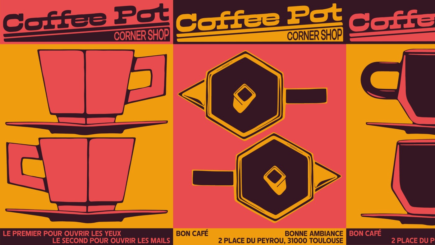 Affiche illustrée pour Coffee Pot, Toulouse