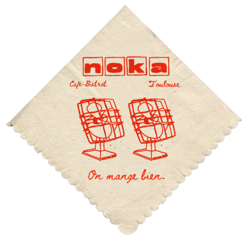 Serviette en papier imprimée au logo de Noka